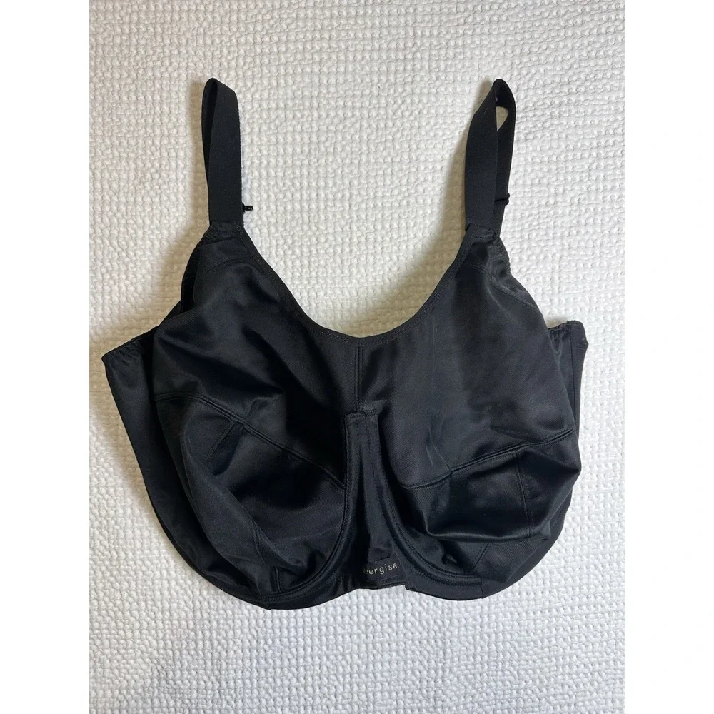 Elomi Energise EL8041 Underwire Sports Bra Black 40HH UK 40L US NWT Gym